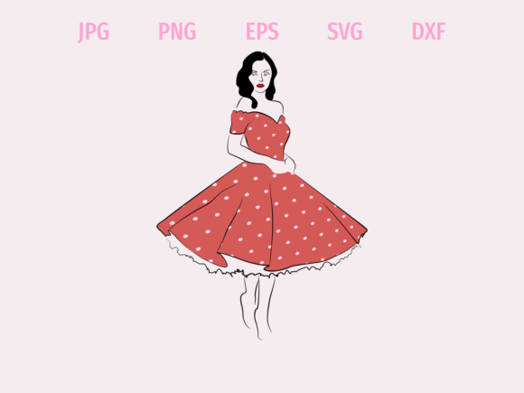 Download Vintage Dress Girl Minimalistic Art - Girl Collection