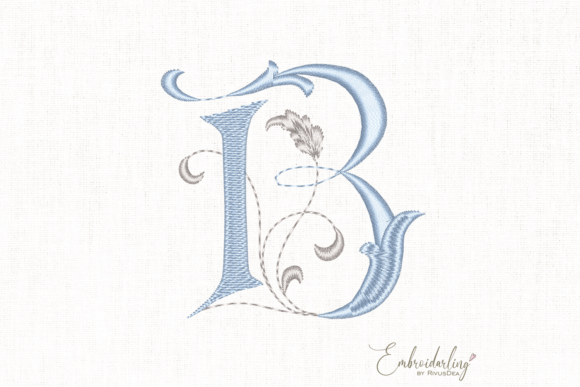 Download Vintage Floral B, Machine Embroidery Letter - Embroidery Collection