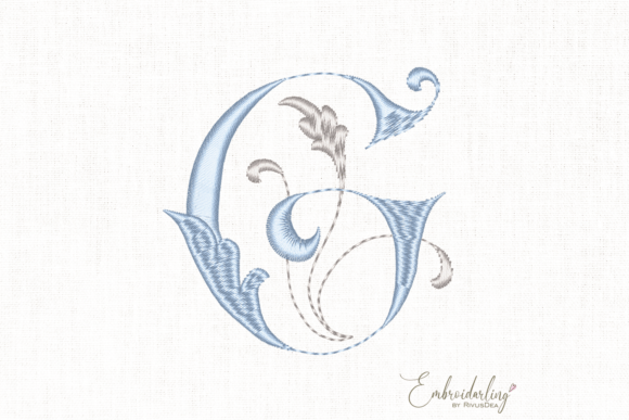 Download Vintage Floral G, Machine Embroidery Letter - Embroidery Collection