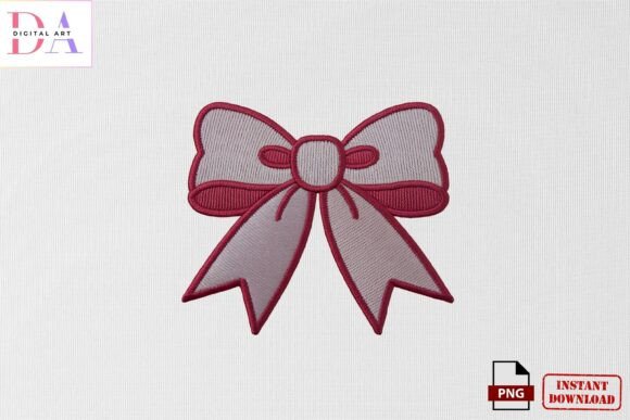 Download Pink Ribbon Bow Embroidery PNG - Embroidery Collection