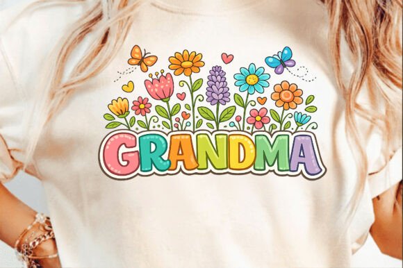 Download Grandma Retro Flower Mother's Day Png - Mother's day Collection