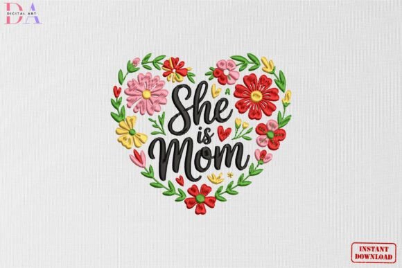 Download She is Mom Floral Heart Mother's Day - Mother's day Collection