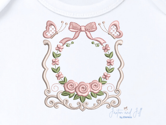 Download Heirloom Floral Oval Frame Embroidery - Embroidery Collection