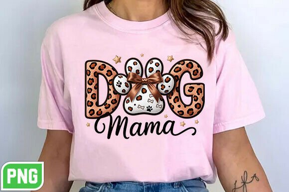 Download Leopard Faux Embroidery Dog Mama Png - Embroidery Collection