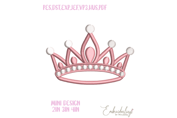 Download Mini Princess Crown Embroidery Design - Embroidery Collection