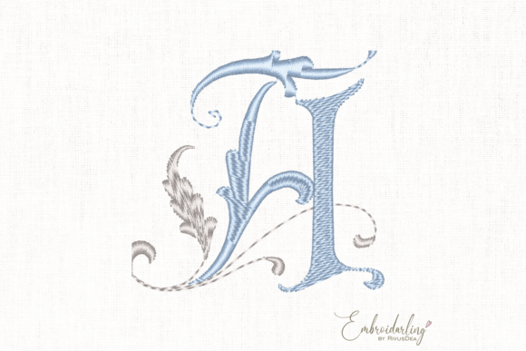 Download Vintage Floral a, Machine Embroidery Letter - Embroidery Collection