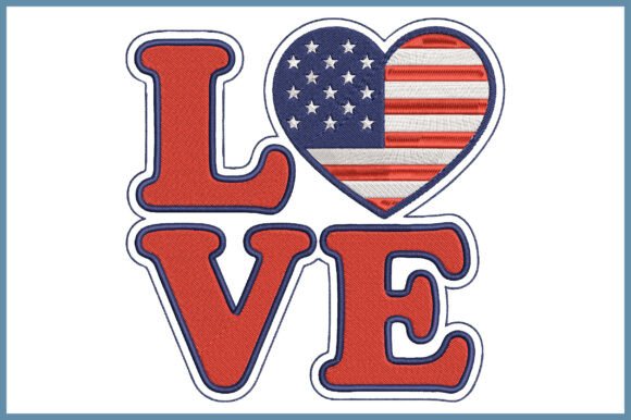 Download 4th of July Love Embroidery Design - Embroidery Collection