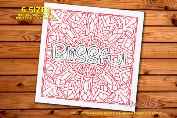 Download Blissful Word Embroidery Design - Embroidery Collection