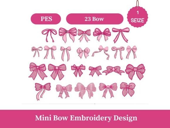 Download Mini Bow Embroidery Design - Embroidery Collection