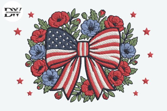 Download Patriotic Bow Embroidery Design - Embroidery Collection