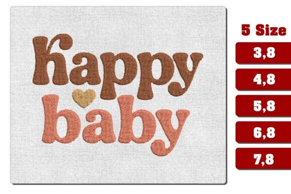Download Happy Baby Heart Machine Embroidery File - Baby Collection