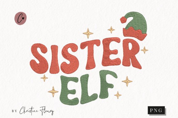 Download Faux Embroidery Sister Elf PNG - Embroidery Collection