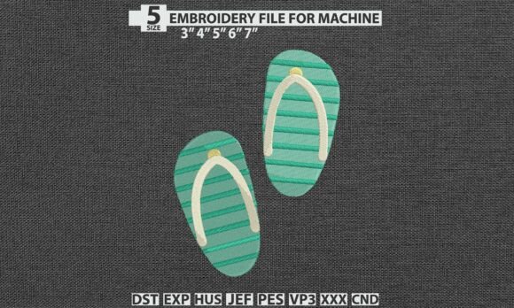 Download Beach Flip Flops DST PES Embroidery File - Embroidery Collection