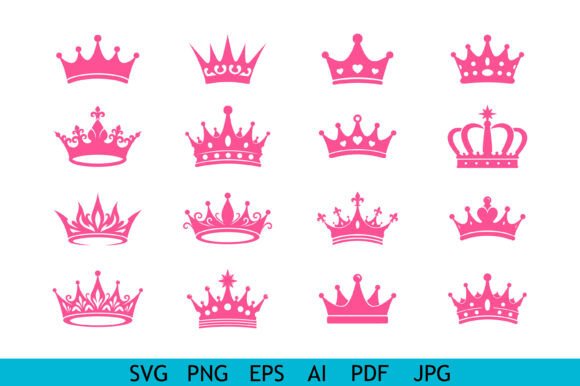 Download Pink Princess Crown Vector Set - Vector Collection