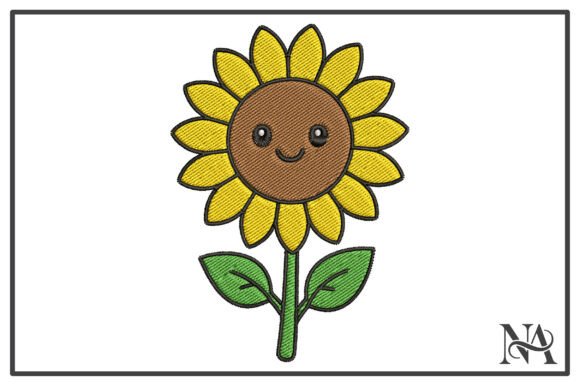 Download Cute Smiling Sunflower Embroidery Design - Embroidery Collection