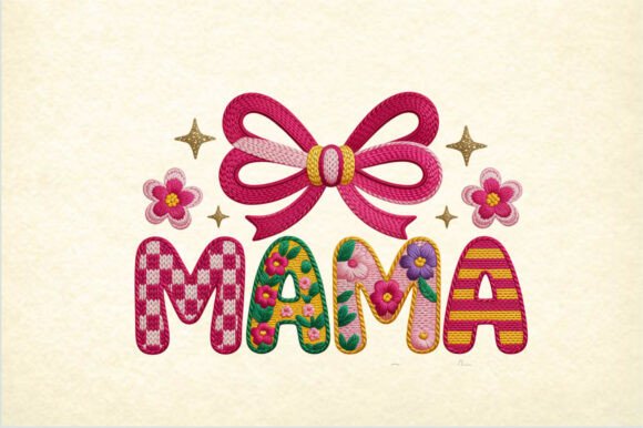 Download MAMA Embroidery PNG Letters - Embroidery Collection