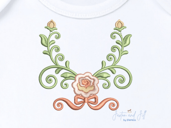 Download Shabby Chic Rose Floral Frame Embroidery - Embroidery Collection