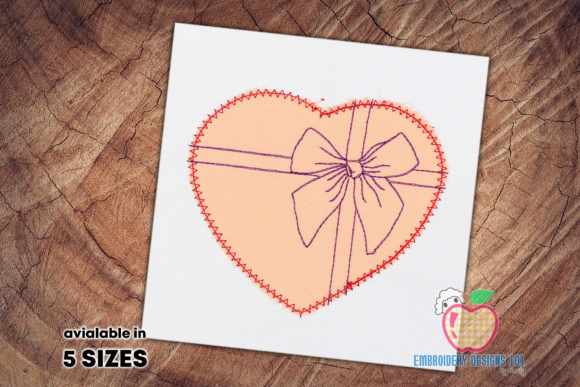 Download Heart Gift Embroidery Applique Designs - Embroidery Collection