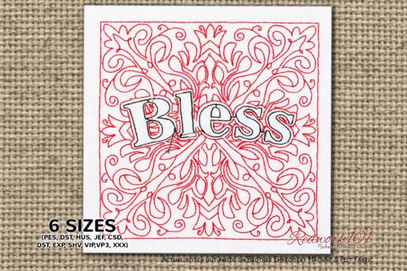 Download Bless Word Machine Embroidery - Embroidery Collection