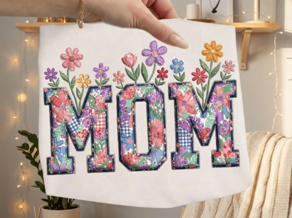 Download MOM Floral Patchwork Mother's Day Png - Mother's day Collection