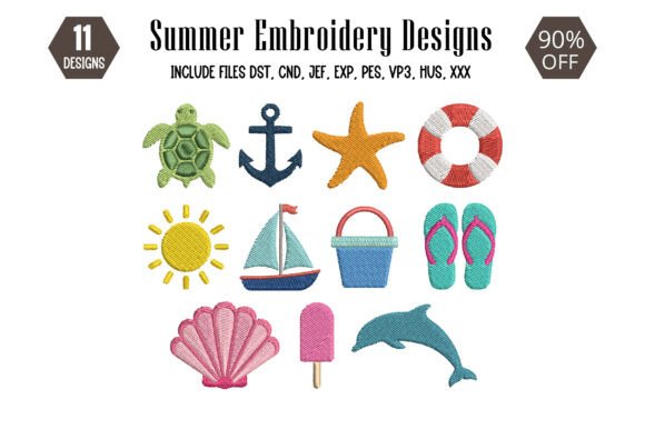 Download Mini Summer Embroidery Design - Embroidery Collection