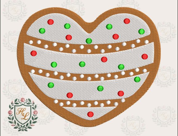 Download Gingerbread Cookie Heart Embroidery File - Embroidery Collection