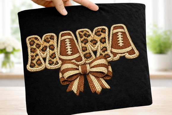 Download Football Mama Girly Bow Faux Yarn Png - Girl Collection
