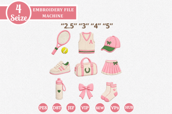 Download Mini Tennis Embroidery Design Bundle - Embroidery Collection