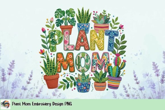 Download Plant Mom Embroidery Design PNG - Embroidery Collection
