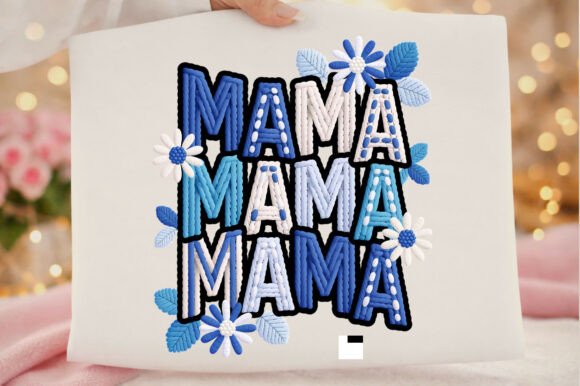 Download Blue Floral Mama Mom Mother's Day Png - Mother's day Collection