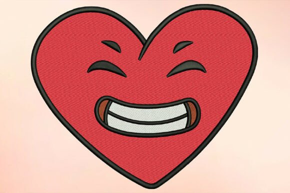 Download Grinning Heart Embroidery Design - Embroidery Collection