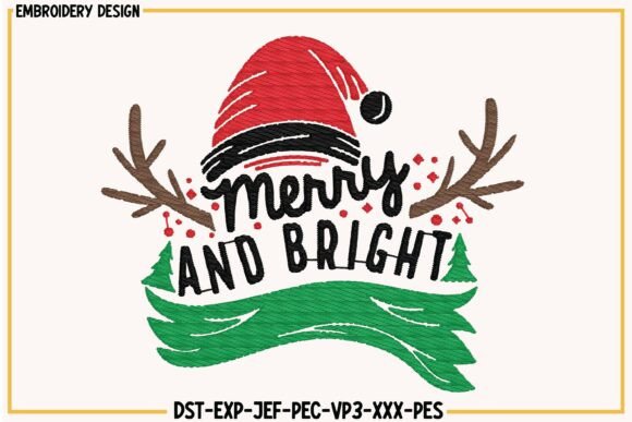 Download Merry and Bright Christmas Embroidery - Embroidery Collection