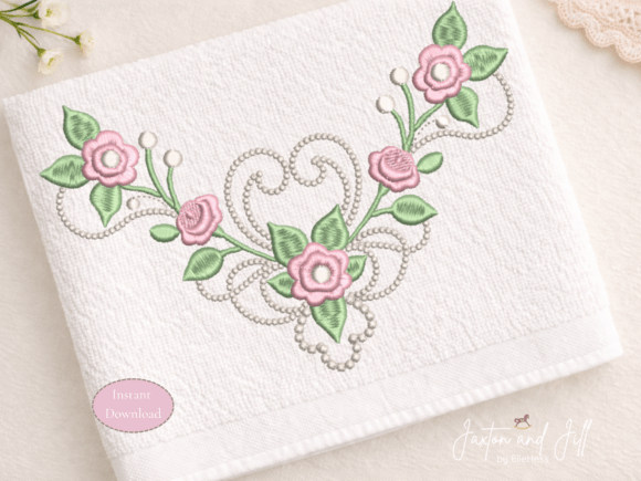 Download Rose Neckline Machine Embroidery Design - Embroidery Collection