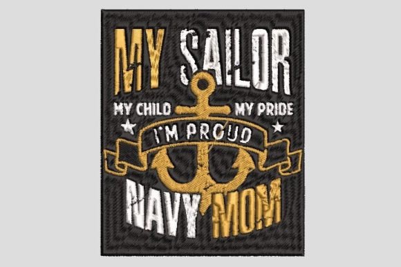 Download I Am Proud Navy Mom Embroidery File - Embroidery Collection