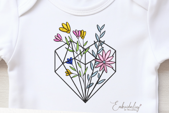 Download Floral Heart Embroidery Design - Embroidery Collection