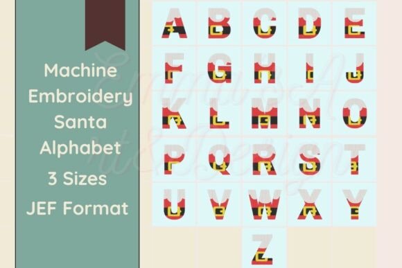 Download Santa Machine Embroidery Alphabet - JEF - Embroidery Collection