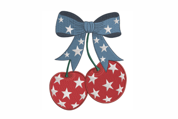 Download America Patriotic Cherries Embroidery Design - Embroidery Collection
