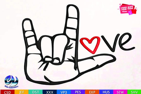 Download Love Embroidery Design - Embroidery Collection