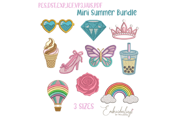 Download Mini Summer Embroidery Design Bundle - Embroidery Collection