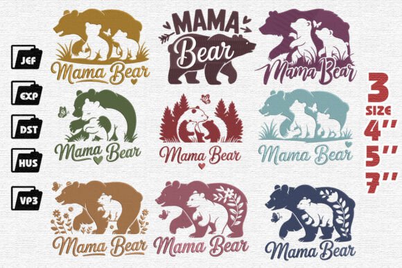 Download Mama Bear Set Embroidery - Embroidery Collection
