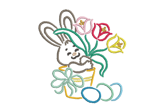 Download Bunny Easter Embroidery Design - Embroidery Collection