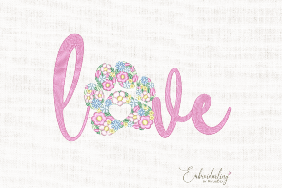 Download Floral Paw Print Love Embroidery Designs - Embroidery Collection