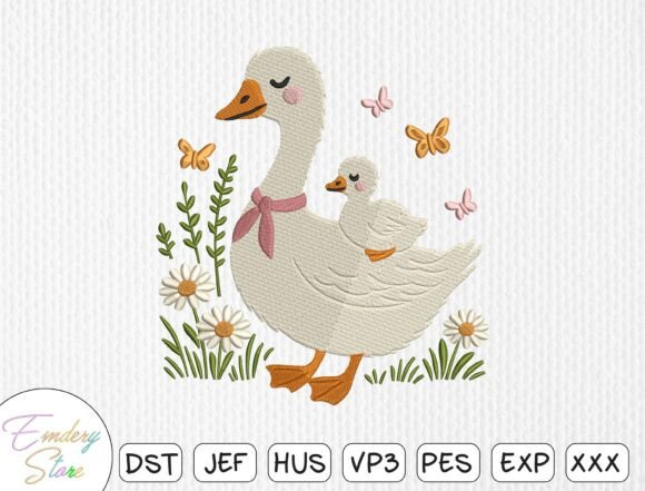 Download Mama Goose &amp; Gosling Embroidery Design - Embroidery Collection