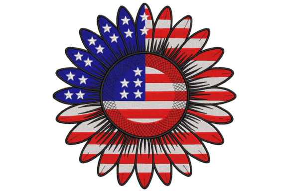 Download Patriotic Sunflower Embroidery Design - Embroidery Collection