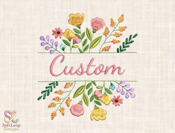 Download Floral Name Embroidery Design - Embroidery Collection