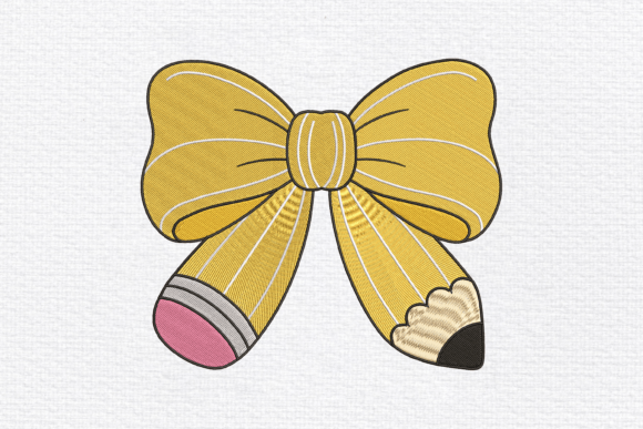 Download Pencil Bow Embroidery Design - Embroidery Collection