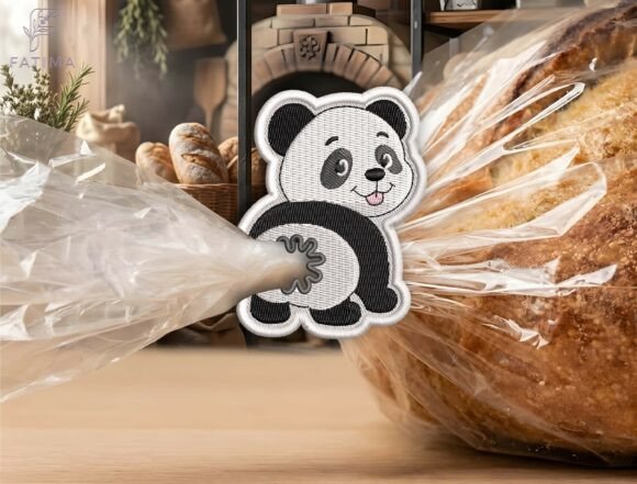 Download Cute Panda Bag Tie Embroidery Design - Embroidery Collection