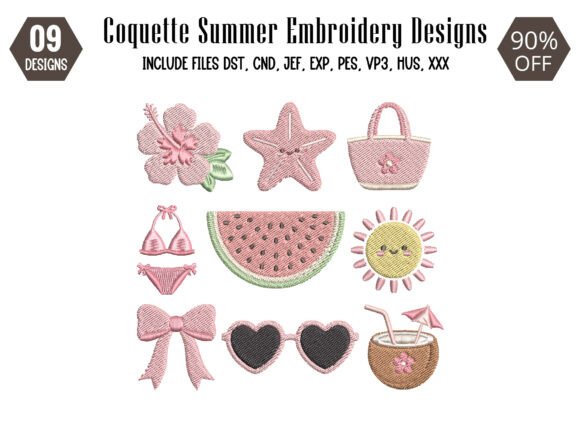 Download Coquette Summer Embroidery Design - Embroidery Collection