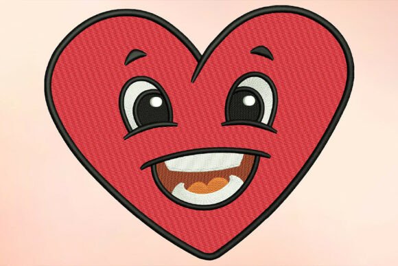Download Grinning Heart Embroidery Design - Embroidery Collection
