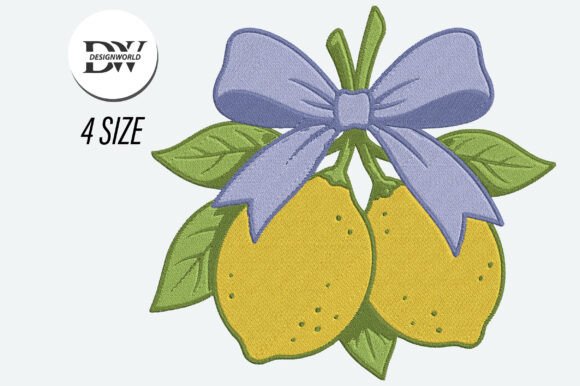 Download Lemon Bow Embroidery Design - Embroidery Collection
